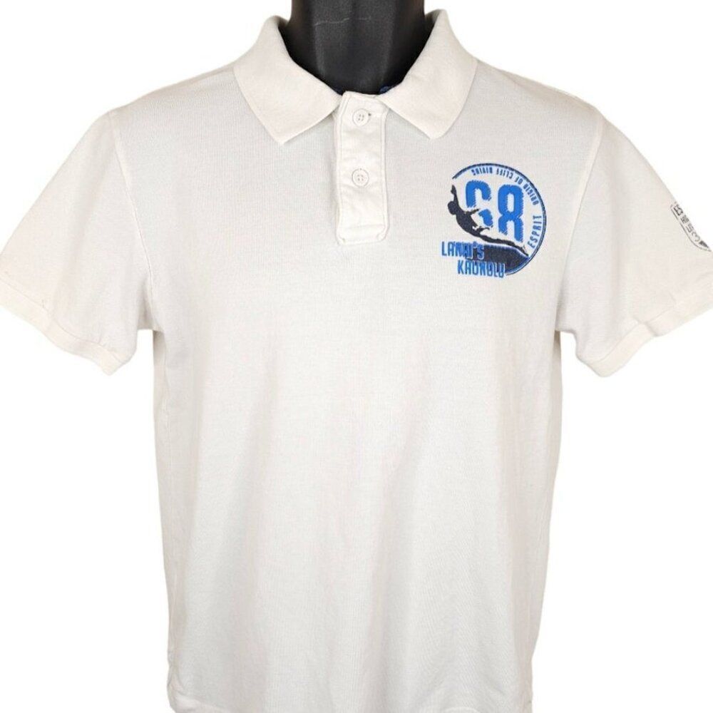 Vintage Esprit Cliff Diving Polo Shirt Mens Size Small Lanai Kaunolu Hawaiian